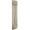 imageEkena Millwork 11W x 62H Rustic Two Board Joined BoardnBatten Rough Cedar Faux Wood Shutters Per Pair Primed TanPecky Cypress