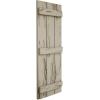 imageEkena Millwork 11W x 62H Rustic Two Board Joined BoardnBatten Rough Cedar Faux Wood Shutters Per Pair Primed TanPecky Cypress
