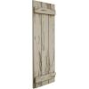 imageEkena Millwork 11W x 62H Rustic Two Board Joined BoardnBatten Rough Cedar Faux Wood Shutters Per Pair Primed TanPecky Cypress