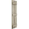 imageEkena Millwork 11W x 62H Rustic Two Board Joined BoardnBatten Rough Cedar Faux Wood Shutters Per Pair Primed TanPecky Cypress
