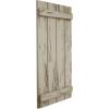 imageEkena Millwork 11W x 62H Rustic Two Board Joined BoardnBatten Rough Cedar Faux Wood Shutters Per Pair Primed TanPecky Cypress