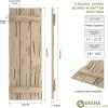 imageEkena Millwork 11W x 62H Rustic Two Board Joined BoardnBatten Rough Cedar Faux Wood Shutters Per Pair Primed TanPecky Cypress