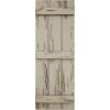 imageEkena Millwork 11W x 62H Rustic Two Board Joined BoardnBatten Rough Cedar Faux Wood Shutters Per Pair Primed TanPecky Cypress
