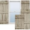 imageEkena Millwork 11W x 62H Rustic Two Board Joined BoardnBatten Rough Cedar Faux Wood Shutters Per Pair Primed TanPecky Cypress