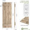 imageEkena Millwork 11W x 62H Rustic Two Board Joined BoardnBatten Rough Cedar Faux Wood Shutters Per Pair Primed TanPecky Cypress