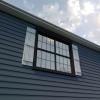 imageEkena Millwork 11W x 62H Rustic Two Board Joined BoardnBatten Rough Cedar Faux Wood Shutters Per Pair Primed TanPecky Cypress