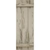 imageEkena Millwork 11W x 62H Rustic Two Board Joined BoardnBatten Rough Cedar Faux Wood Shutters Per Pair Primed TanPecky Cypress