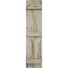 imageEkena Millwork 11W x 62H Rustic Two Board Joined BoardnBatten Rough Cedar Faux Wood Shutters Per Pair Primed TanPecky Cypress