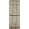 imageEkena Millwork 11W x 62H Rustic Two Board Joined BoardnBatten Rough Cedar Faux Wood Shutters Per Pair Primed TanRiverwood