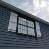 imageEkena Millwork 11W x 62H Rustic Two Board Joined BoardnBatten Rough Cedar Faux Wood Shutters Per Pair Primed TanRiverwood