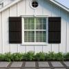 imageEkena Millwork 11W x 62H Rustic Two Board Joined BoardnBatten Rough Cedar Faux Wood Shutters Per Pair Primed TanRiverwood