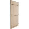 imageEkena Millwork 11W x 62H Rustic Two Board Joined BoardnBatten Rough Cedar Faux Wood Shutters Per Pair Primed TanRough Cedar