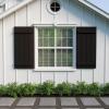 imageEkena Millwork 11W x 62H Rustic Two Board Joined BoardnBatten Rough Cedar Faux Wood Shutters Per Pair Primed TanRough Cedar
