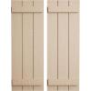 imageEkena Millwork 11W x 62H Rustic Two Board Joined BoardnBatten Rough Cedar Faux Wood Shutters Per Pair Primed TanRough Cedar