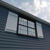 imageEkena Millwork 11W x 62H Rustic Two Board Joined BoardnBatten Rough Cedar Faux Wood Shutters Per Pair Primed TanRough Cedar