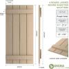 imageEkena Millwork 11W x 62H Rustic Two Board Joined BoardnBatten Rough Cedar Faux Wood Shutters Per Pair Primed TanRough Cedar