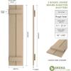 imageEkena Millwork 11W x 62H Rustic Two Board Joined BoardnBatten Rough Cedar Faux Wood Shutters Per Pair Primed TanRough Cedar