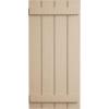 imageEkena Millwork 11W x 62H Rustic Two Board Joined BoardnBatten Rough Cedar Faux Wood Shutters Per Pair Primed TanRough Cedar