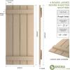 imageEkena Millwork 11W x 62H Rustic Two Board Joined BoardnBatten Rough Cedar Faux Wood Shutters Per Pair Primed TanRough Cedar