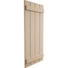 imageEkena Millwork 11W x 62H Rustic Two Board Joined BoardnBatten Rough Cedar Faux Wood Shutters Per Pair Primed TanRough Cedar