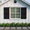 imageEkena Millwork 11W x 62H Rustic Two Board Joined BoardnBatten Rough Cedar Faux Wood Shutters Per Pair Primed TanRough Cedar