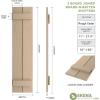 imageEkena Millwork 11W x 62H Rustic Two Board Joined BoardnBatten Rough Cedar Faux Wood Shutters Per Pair Primed TanRough Cedar