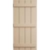 imageEkena Millwork 11W x 62H Rustic Two Board Joined BoardnBatten Rough Cedar Faux Wood Shutters Per Pair Primed TanRough Cedar