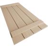 imageEkena Millwork 11W x 62H Rustic Two Board Joined BoardnBatten Rough Cedar Faux Wood Shutters Per Pair Primed TanRough Cedar