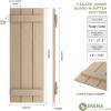imageEkena Millwork 11W x 62H Rustic Two Board Joined BoardnBatten Rough Cedar Faux Wood Shutters Per Pair Primed TanRough Cedar