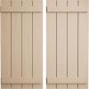 imageEkena Millwork 11W x 62H Rustic Two Board Joined BoardnBatten Rough Cedar Faux Wood Shutters Per Pair Primed TanRough Cedar