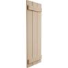 imageEkena Millwork 11W x 62H Rustic Two Board Joined BoardnBatten Rough Cedar Faux Wood Shutters Per Pair Primed TanRough Cedar