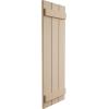 imageEkena Millwork 11W x 62H Rustic Two Board Joined BoardnBatten Rough Cedar Faux Wood Shutters Per Pair Primed TanRough Sawn