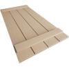 imageEkena Millwork 11W x 62H Rustic Two Board Joined BoardnBatten Rough Cedar Faux Wood Shutters Per Pair Primed TanRough Sawn
