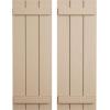imageEkena Millwork 11W x 62H Rustic Two Board Joined BoardnBatten Rough Cedar Faux Wood Shutters Per Pair Primed TanRough Sawn
