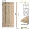 imageEkena Millwork 11W x 62H Rustic Two Board Joined BoardnBatten Rough Cedar Faux Wood Shutters Per Pair Primed TanRough Sawn