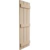 imageEkena Millwork 11W x 62H Rustic Two Board Joined BoardnBatten Rough Cedar Faux Wood Shutters Per Pair Primed TanRough Sawn