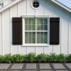 imageEkena Millwork 11W x 62H Rustic Two Board Joined BoardnBatten Rough Cedar Faux Wood Shutters Per Pair Primed TanRough Sawn