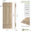 imageEkena Millwork 11W x 62H Rustic Two Board Joined BoardnBatten Rough Cedar Faux Wood Shutters Per Pair Primed TanRough Sawn