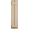imageEkena Millwork 11W x 62H Rustic Two Board Joined BoardnBatten Rough Cedar Faux Wood Shutters Per Pair Primed TanRough Sawn