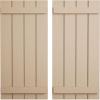 imageEkena Millwork 11W x 62H Rustic Two Board Joined BoardnBatten Rough Cedar Faux Wood Shutters Per Pair Primed TanRough Sawn