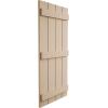 imageEkena Millwork 11W x 62H Rustic Two Board Joined BoardnBatten Rough Cedar Faux Wood Shutters Per Pair Primed TanRough Sawn
