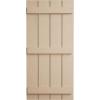 imageEkena Millwork 11W x 62H Rustic Two Board Joined BoardnBatten Rough Cedar Faux Wood Shutters Per Pair Primed TanRough Sawn