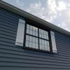 imageEkena Millwork 11W x 62H Rustic Two Board Joined BoardnBatten Rough Cedar Faux Wood Shutters Per Pair Primed TanRough Sawn