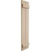 imageEkena Millwork 11W x 62H Rustic Two Board Joined BoardnBatten Rough Cedar Faux Wood Shutters Per Pair Primed TanRough Sawn