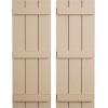 imageEkena Millwork 11W x 62H Rustic Two Board Joined BoardnBatten Rough Cedar Faux Wood Shutters Per Pair Primed TanRough Sawn