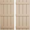 imageEkena Millwork 11W x 62H Rustic Two Board Joined BoardnBatten Rough Cedar Faux Wood Shutters Per Pair Primed TanRough Sawn