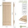 imageEkena Millwork 11W x 62H Rustic Two Board Joined BoardnBatten Rough Cedar Faux Wood Shutters Per Pair Primed TanSandblasted