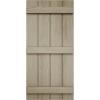 imageEkena Millwork 11W x 62H Rustic Two Board Joined BoardnBatten Rough Cedar Faux Wood Shutters Per Pair Primed TanSandblasted