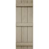 imageEkena Millwork 11W x 62H Rustic Two Board Joined BoardnBatten Rough Cedar Faux Wood Shutters Per Pair Primed TanSandblasted
