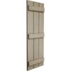 imageEkena Millwork 11W x 62H Rustic Two Board Joined BoardnBatten Rough Cedar Faux Wood Shutters Per Pair Primed TanSandblasted